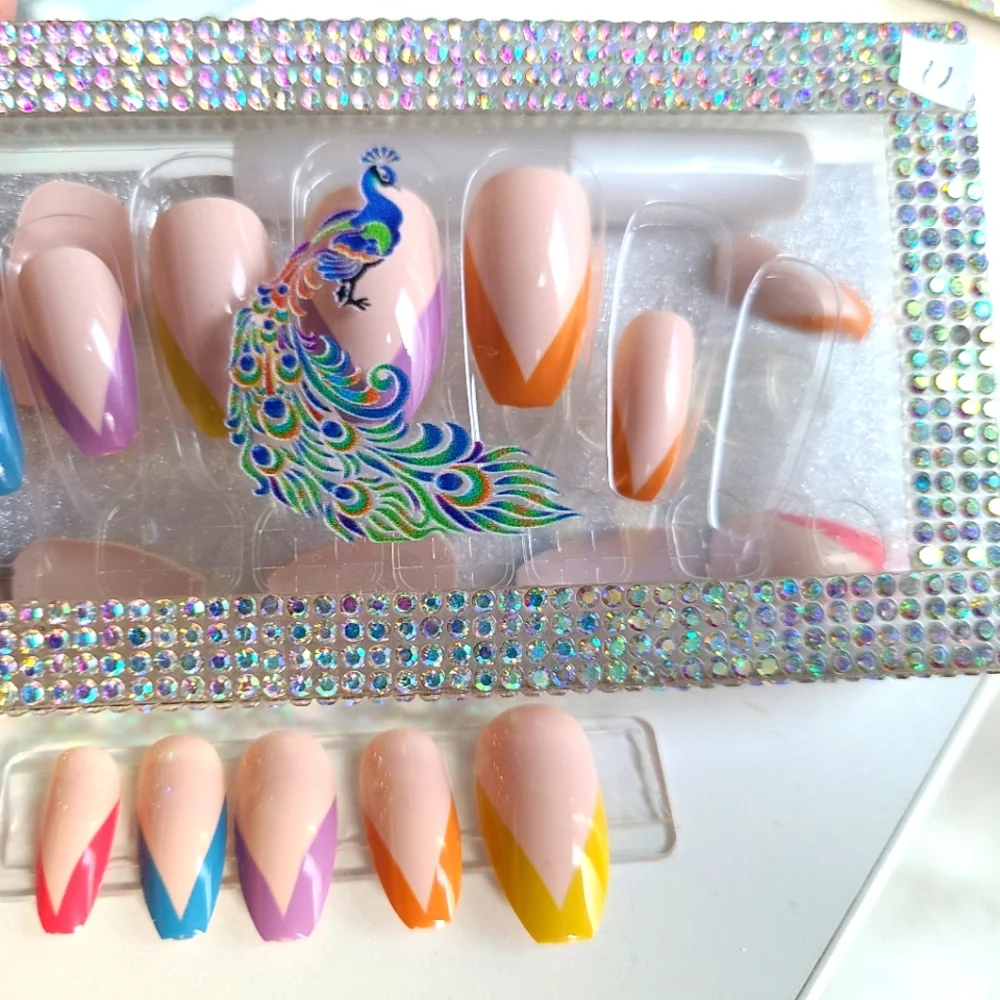 New boutique Long presson nail tips + gift box